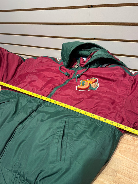 Vintage Seattle Supersonics Starter Puffer Jacket Maroon Sz L