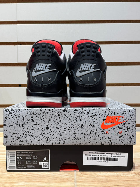 Jordan 4 Retro Bred Reimagined Sz 9.5