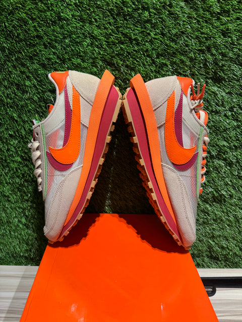 Nike LD Waffle sacai CLOT Kiss of Death Net Orange Blaze Sz 8M