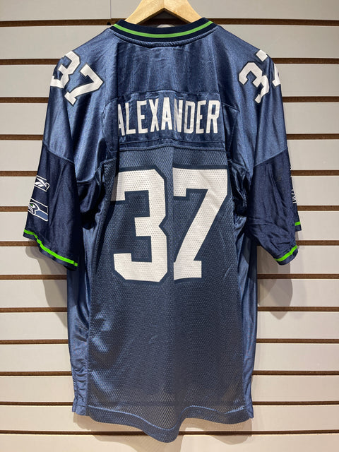 Seattle Seahawks Shaun Alexander Reebok Jersey On Field Mesh Blue Sz M