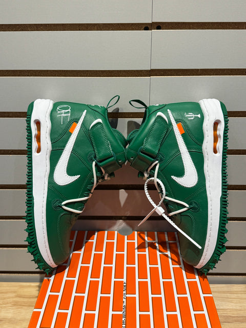 Nike Air Force 1 Mid Off-White Pine Green Sz 10