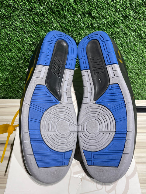 Jordan 2 Retro Low SP Off-White Black Blue Sz 10.5