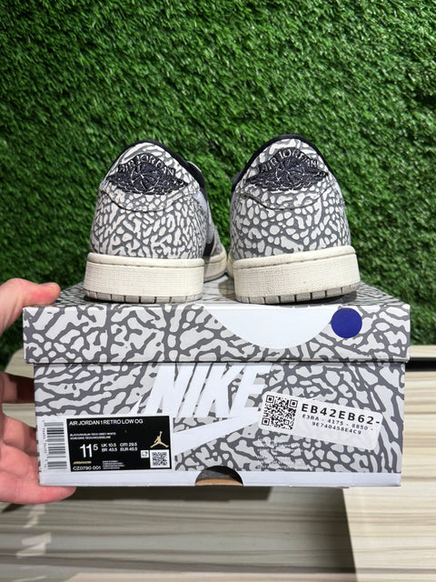 Jordan 1 Retro Low OG Black Cement Sz 11.5