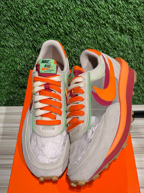 Nike LD Waffle sacai CLOT Kiss of Death Net Orange Blaze Sz 10.5