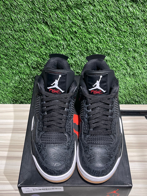Jordan 4 Retro Laser Black Gum Sz 9