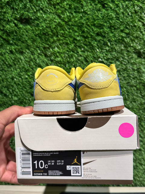 Jordan 1 Retro Low OG SP Travis Scott Canary (TD) Sz 10c