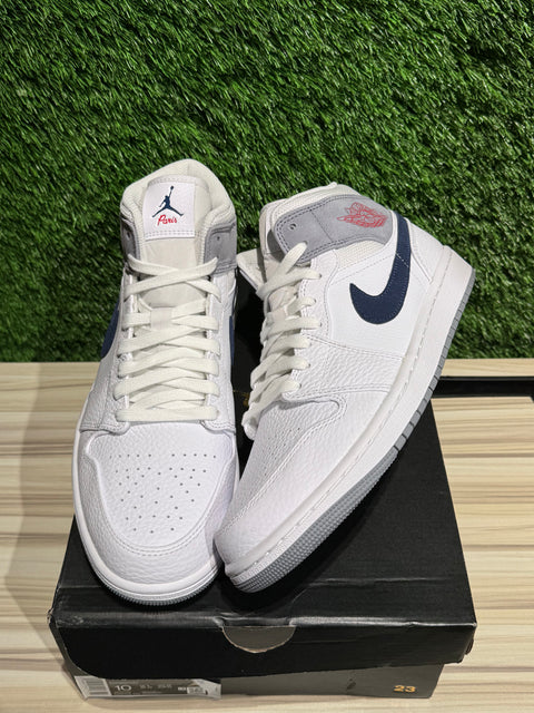 Jordan 1 Mid Paris White Sz 10M