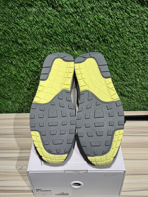Dark Grey Suede Lime Green Nike Air Max 1 By You Sz 10.5M