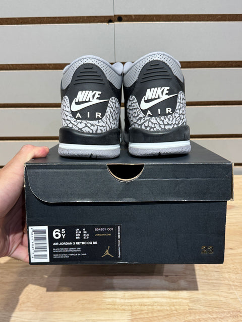 Jordan 3 Retro Black Cement (2018) (GS) Sz 6.5Y