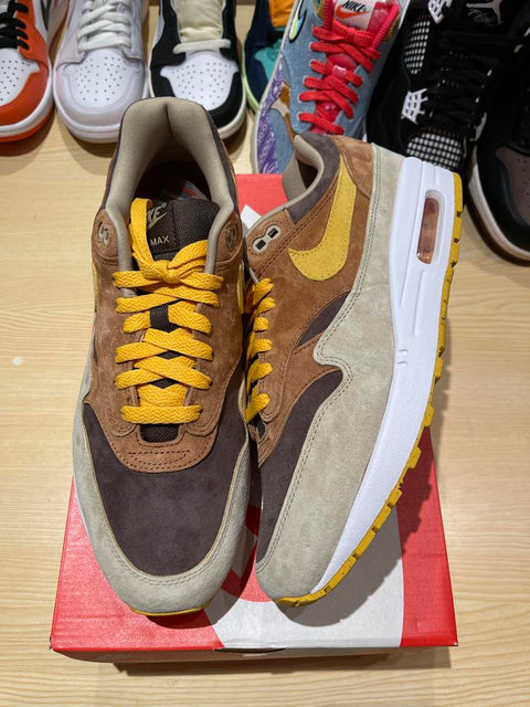 Nike Air Max 1 PRM Duck Pecan Yellow Ochre Sz 10.5