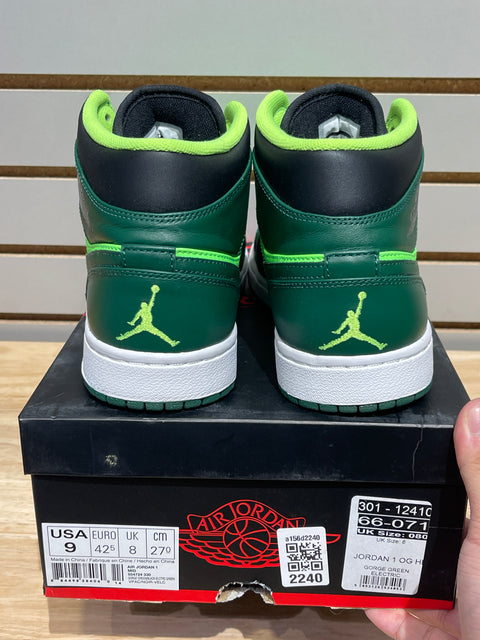 Jordan 1 Retro Mid Gorge Green Sz 9M