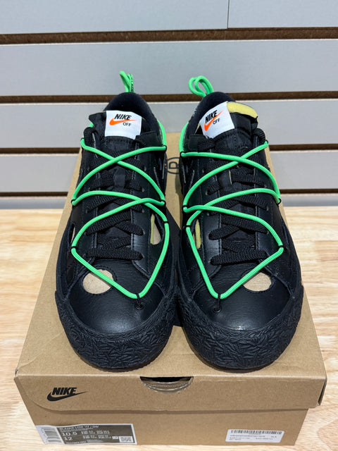 Nike Blazer Low Off-White Black Electro Green Sz 10.5