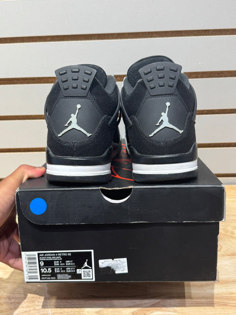 Jordan 4 Retro SE Black Canvas Sz 9M