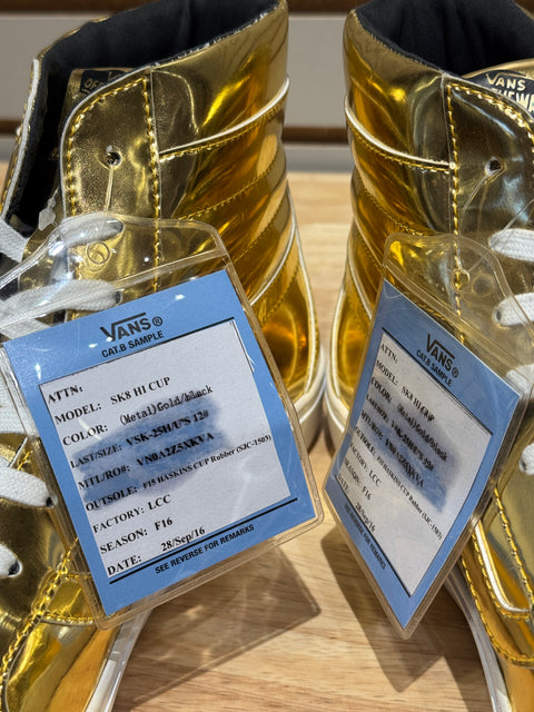 Vans Sk8-Hi Metallic Gold Sz 12 (Sample)