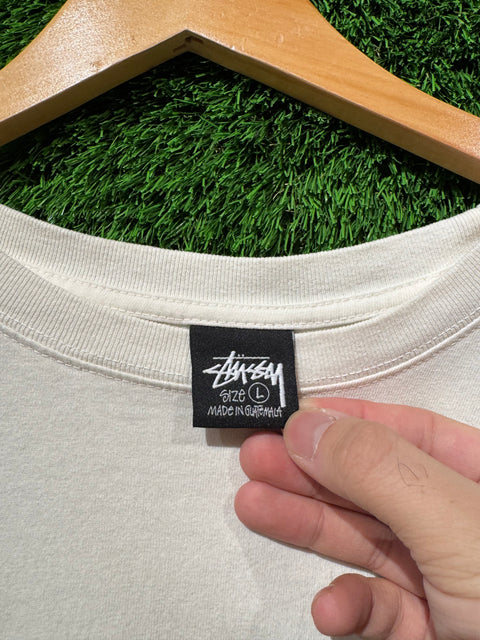 White Stussy Pronunciation Long Sleeve Sz L