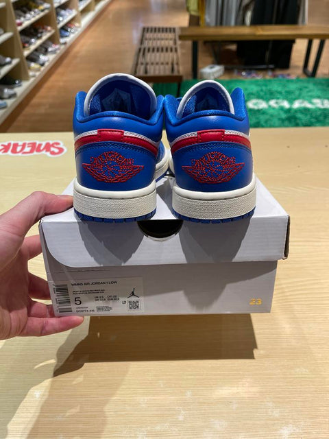 Jordan 1 Low Sport Blue Gym Red (Women's) Sz 5W