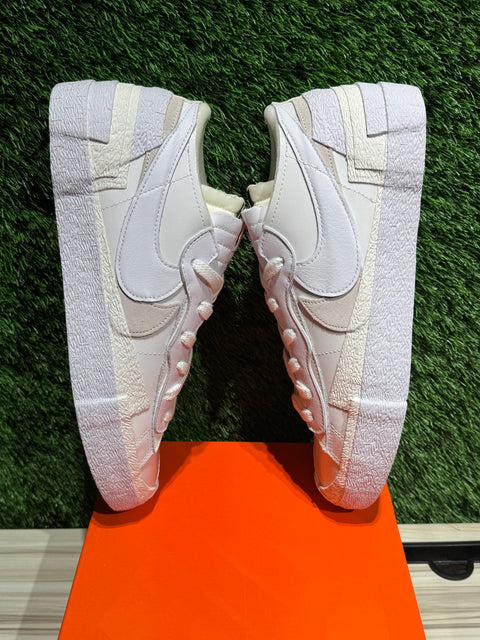 Nike Blazer Low sacai White Patent Leather Sz 11.5