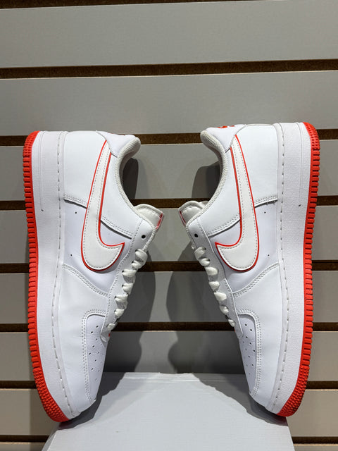 Nike Air Force 1 Low '07 White Picante Red Sz 10.5
