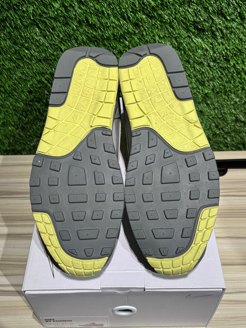 Dark Grey Suede Lime Green Nike Air Max 1 By You Sz 11M/12.5W