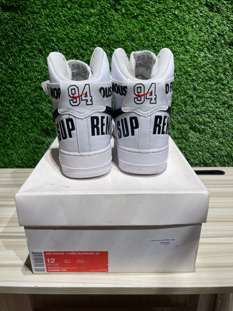 Nike Air Force 1 High Supreme World Famous White Sz 12M