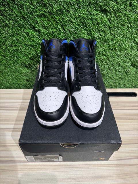 Jordan 1 Mid White Black Racer Blue (GS) Sz 7Y