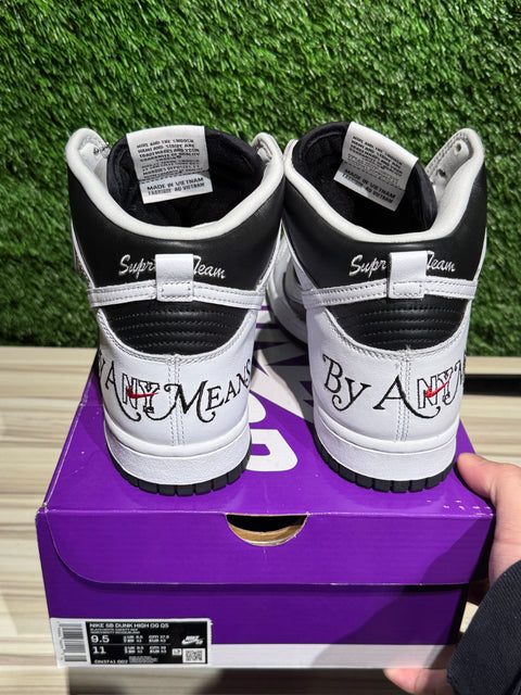 Nike SB Dunk High Supreme By Any Means Black Sz 9.5M