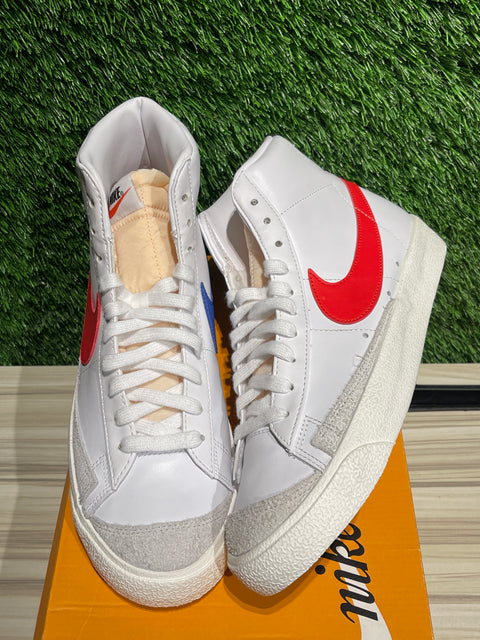 Nike Blazer Mid 77 Vintage Mismatched Swoosh Blue Red Sz 9.5M