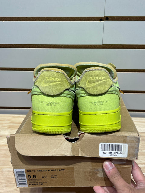Nike Air Force 1 Low Off-White Volt Sz 9.5