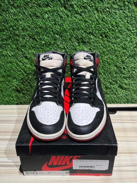 Jordan 1 Retro High Satin Black Toe (Women's) Sz 9.5M