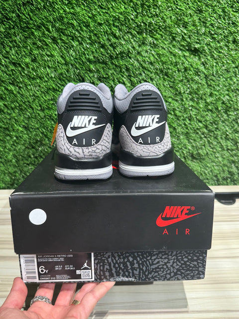 Jordan 3 Retro Black Cement (2024) (GS) Sz 6Y