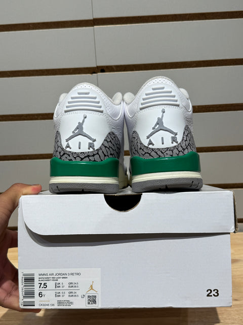 Jordan 3 Retro Lucky Green (Women's) Sz 6M / 7.5W