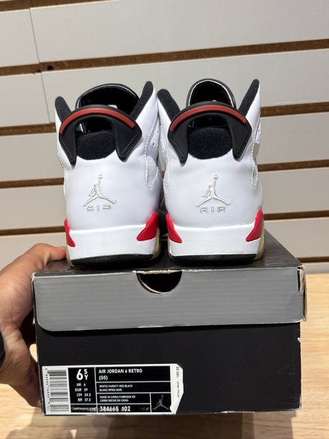Jordan 6 Retro White Varsity Red (GS)