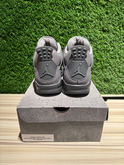 Jordan 4 Retro SE Paris Olympics Wet Cement (GS) Sz 7Y/8.5W