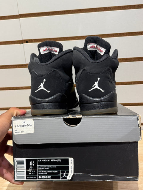Jordan 5 Retro Black Metallic (2007) (GS) Sz 6.5Y