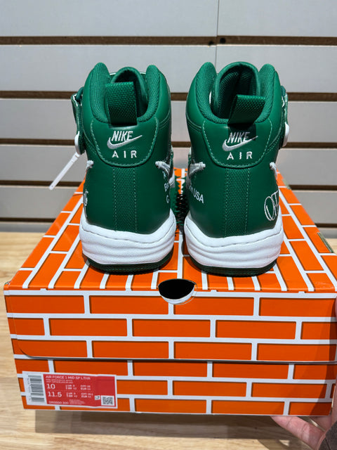 Nike Air Force 1 Mid Off-White Pine Green Sz 10