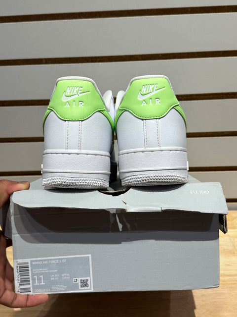 Nike Air Force 1 Low '07 White Lime Blast (Women's) Sz 9.5M