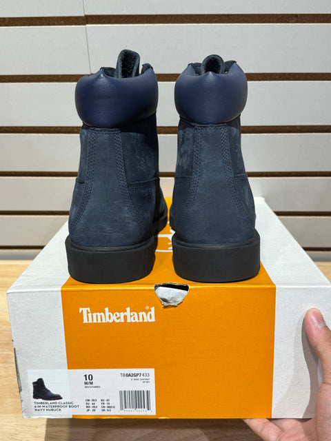 Timberland Classic 6" Waterproof Boot Navy Nubuck Sz 10
