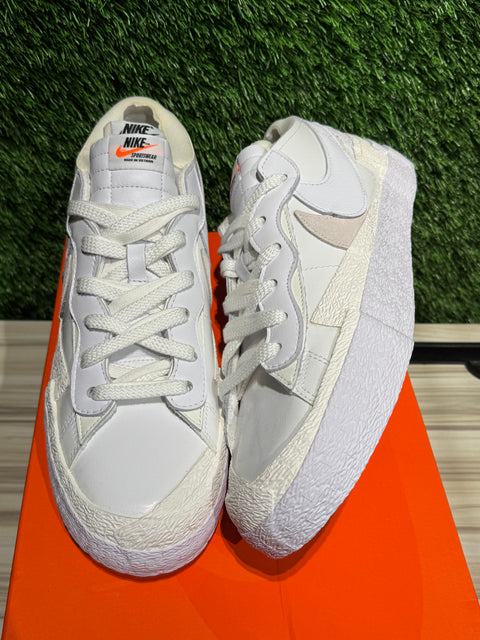 Nike Blazer Low sacai White Patent Leather Sz 11.5