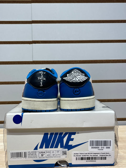 Jordan 1 Retro Low OG SP Fragment x Travis Scott Sz 9.5