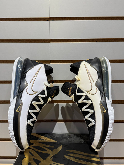Nike LeBron 17 Low White Metallic Gold Sz 10.5