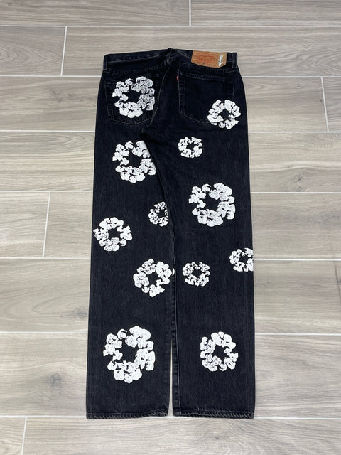 Denim Tears x Levi's Cotton Wreath 501 Black Jeans 33x32