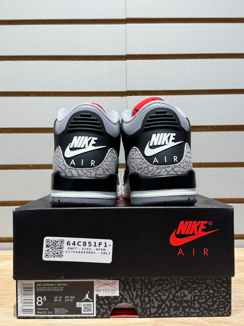 Jordan 3 Retro OG Black Cement (2024) Sz 8.5