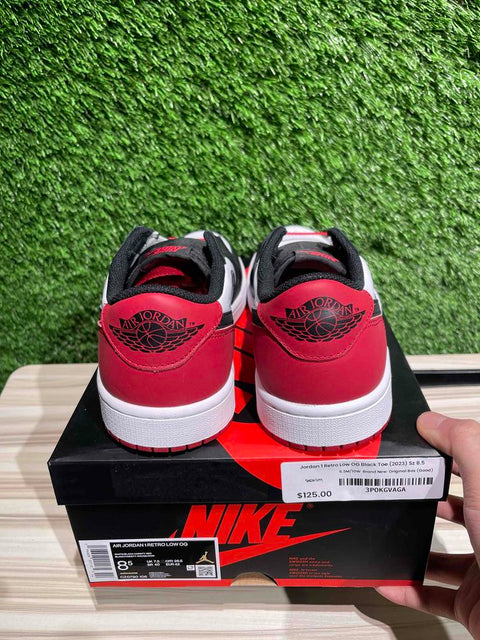 Jordan 1 Retro Low OG Black Toe (2023) Sz 8.5