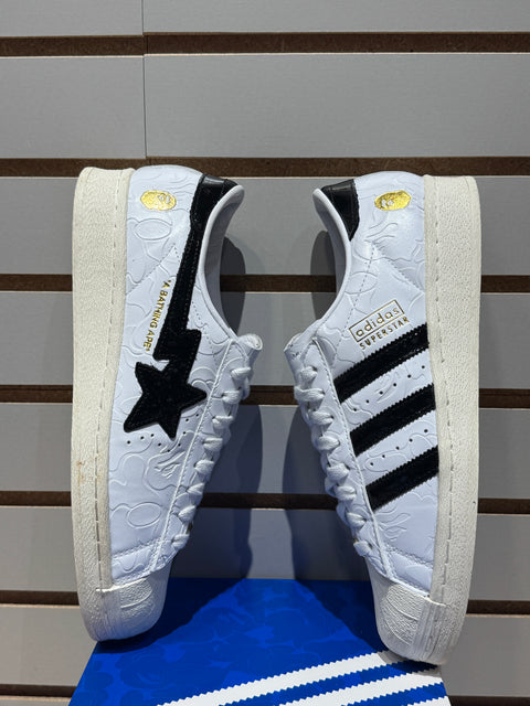 adidas Superstar Vintage Bape White Black Sz 8.5M