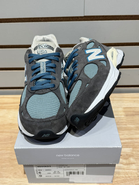 New Balance 990v3 MiUSA Kith Steel Blue Sz 6M