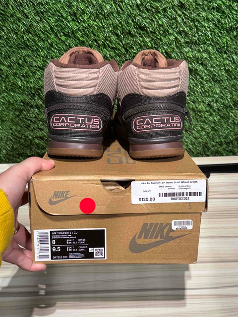 Nike Air Trainer 1 SP Travis Scott Wheat Sz 8M, 