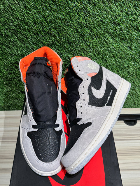 Jordan 1 Retro High Neutral Grey Hyper Crimson Sz 8