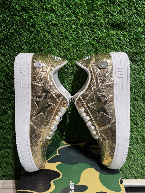 A Bathing Ape Bape Sta #5 Gold Sz 8