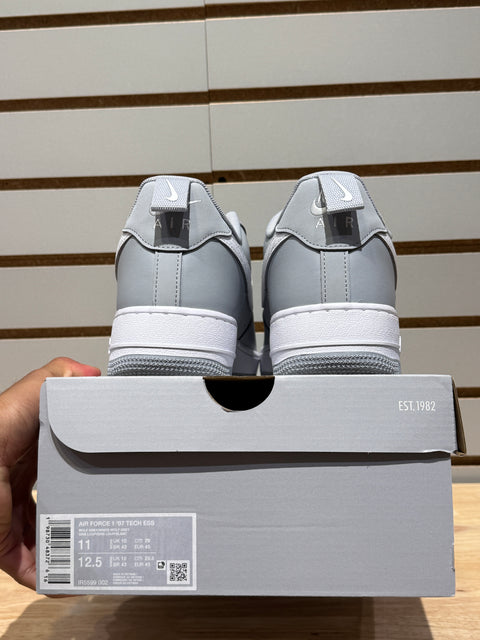 Nike Air Force 1 Low '07 LV8 Carbon Fiber Swoosh Wolf Grey White Sz 11M