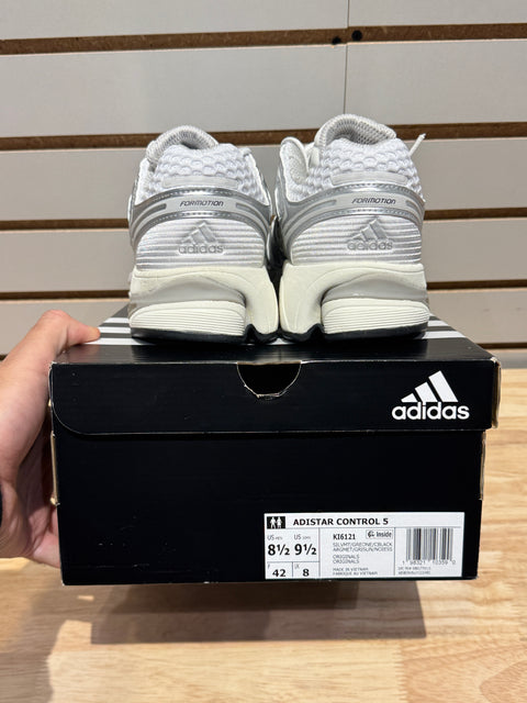adidas Adistar Control 5 Silver Metallic Grey Black Sz 8.5